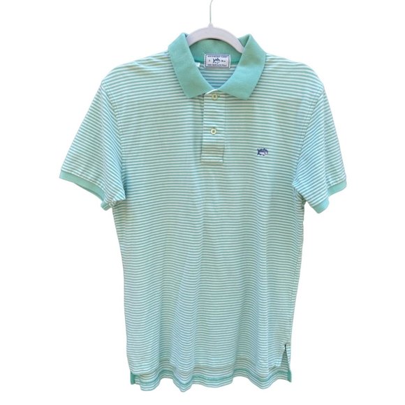 Southern Tide Other - Southern Tide Mens S The Skip Jack Polo Mint Green & White Stripe Shirt